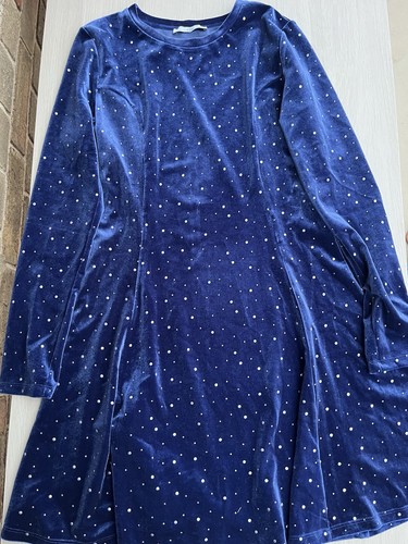 Kids blue velvet - velvet, sparkly