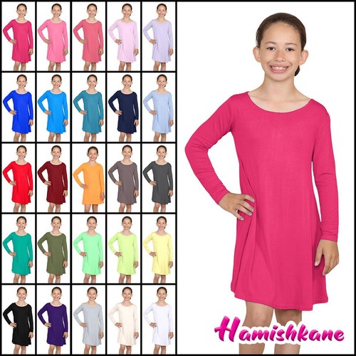 Girls long sleeve dress swing - long,