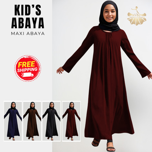 Girls plain abaya kids - plain,