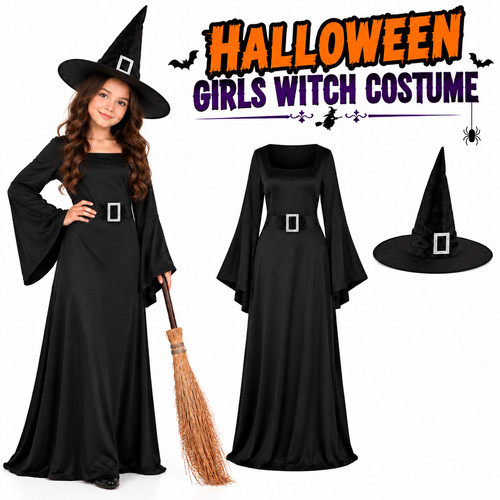 Girls witch costume kids - girls,