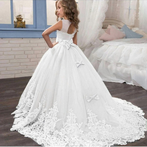 Girls lace long prom - lace, gowns