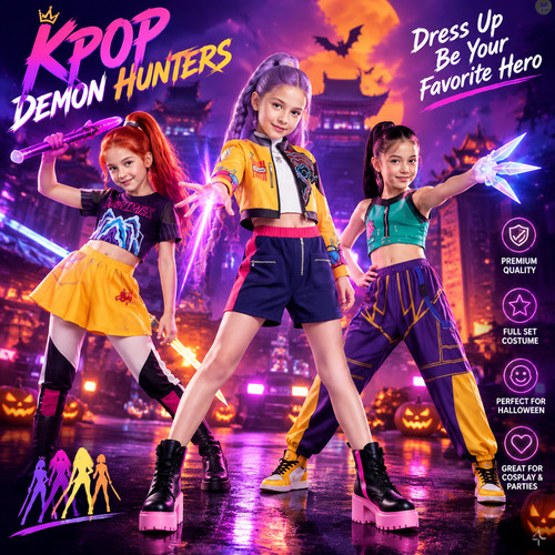Kids kpop demon hunter costume - kpop,