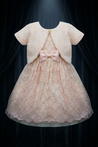 Kids flower embroidered dress - flower,